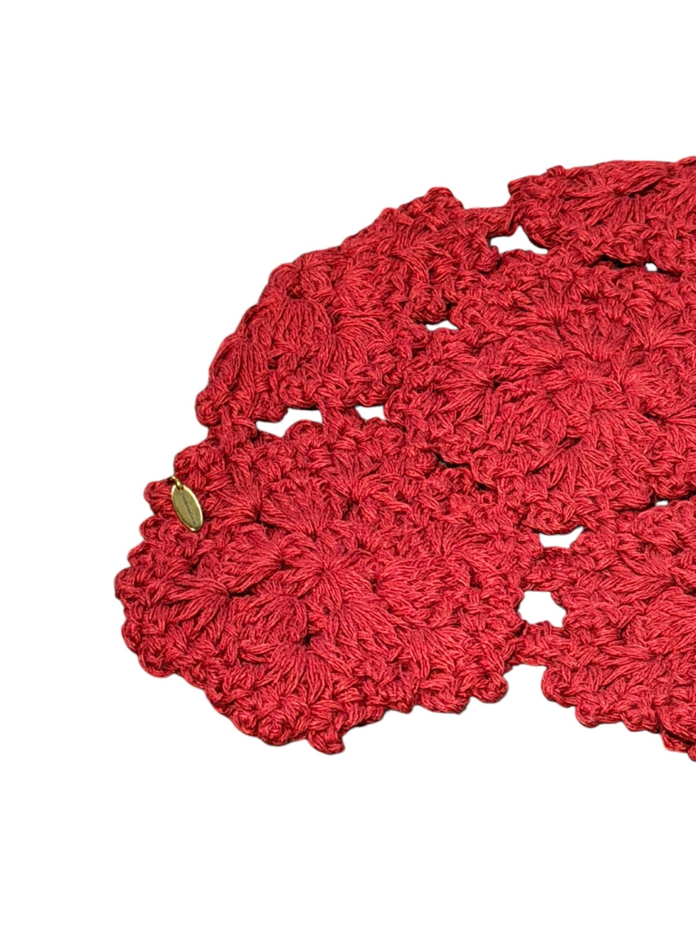 Flower Crochet Cap Hat Red