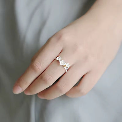 Silver Moon Blossom Ring 🌙🌸