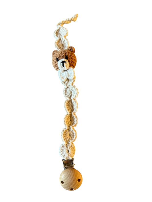 Handmade Organic Cotton Bear Dummy Clip