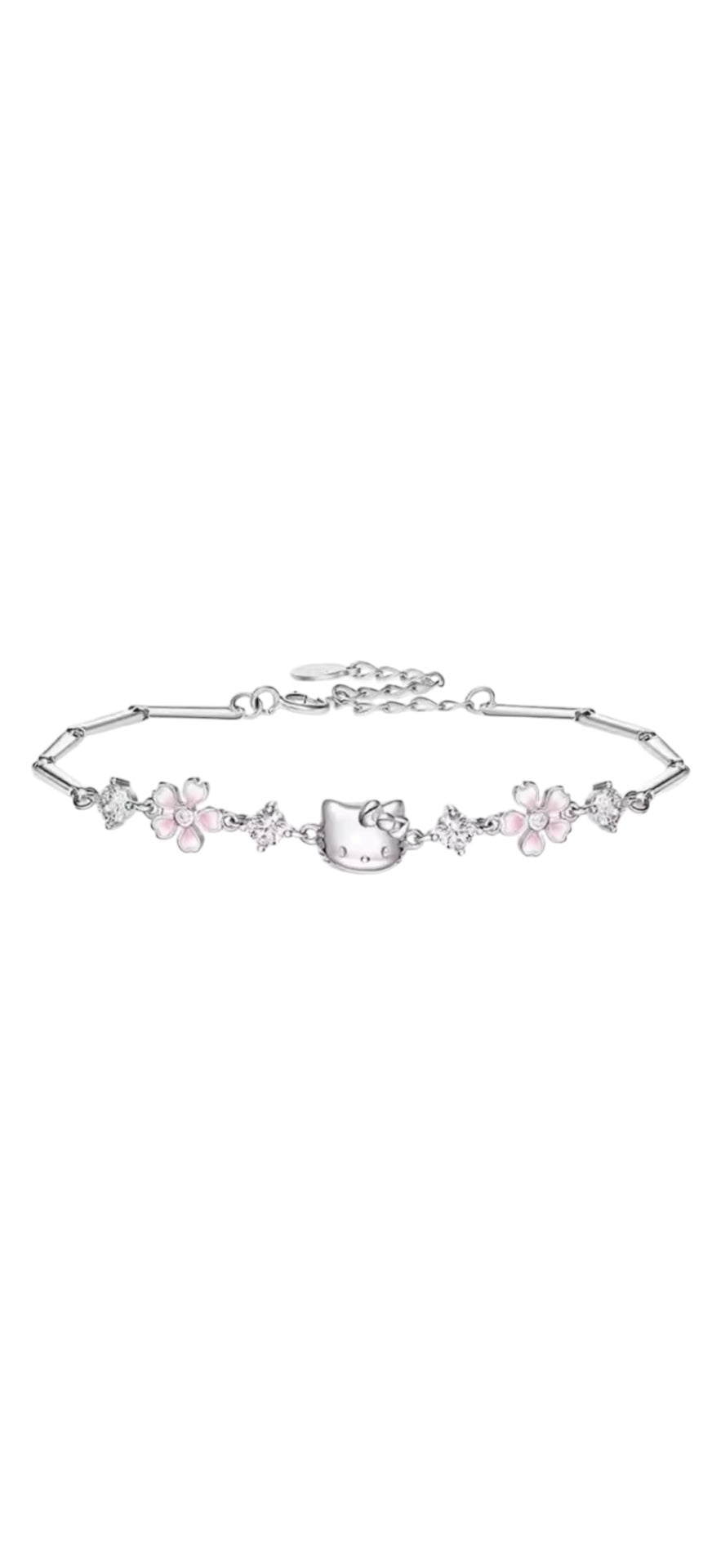 Silver Hello Kitty Crystal Bracelet