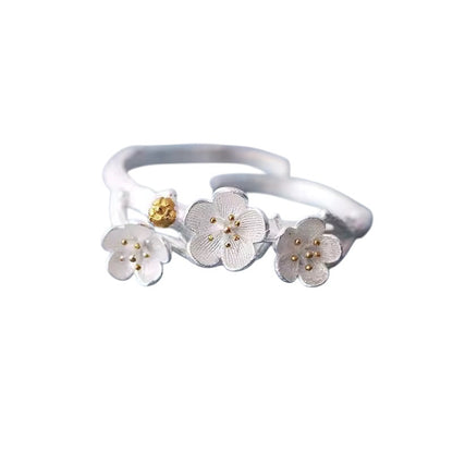 Silver Moon Blossom Ring 🌙🌸