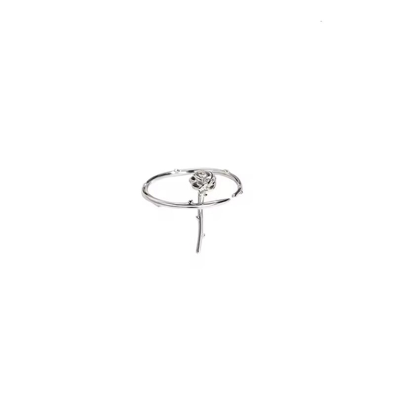 Silver Rose Thorn Ring