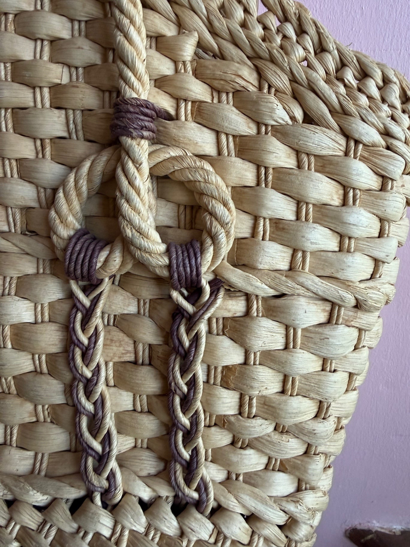 Wicker basket bag 
