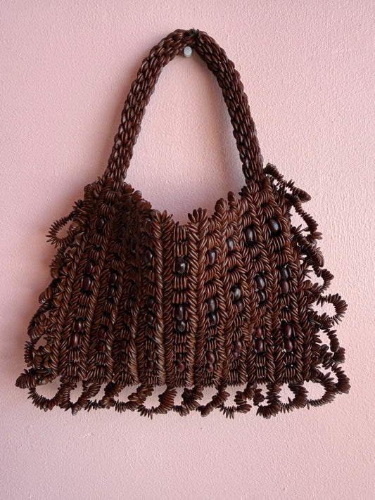 Brown Beaded Bag 