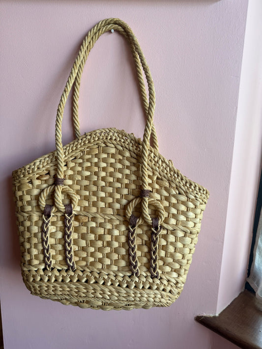 Wicker basket bag 