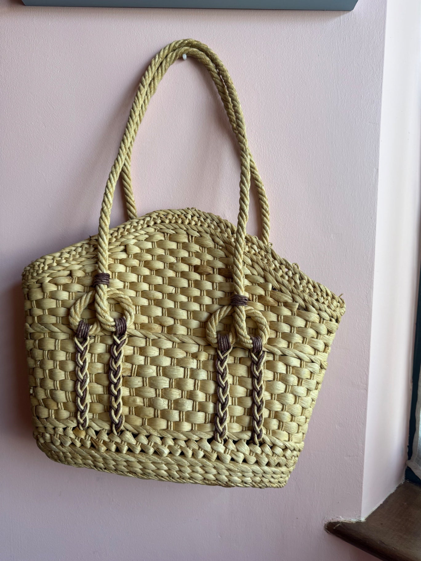Wicker basket bag 