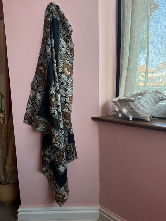 Brown Floral Scarf