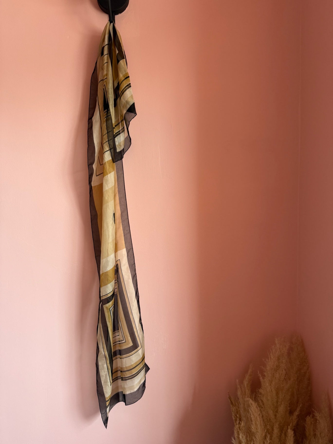 Brown Square Print Scarf 