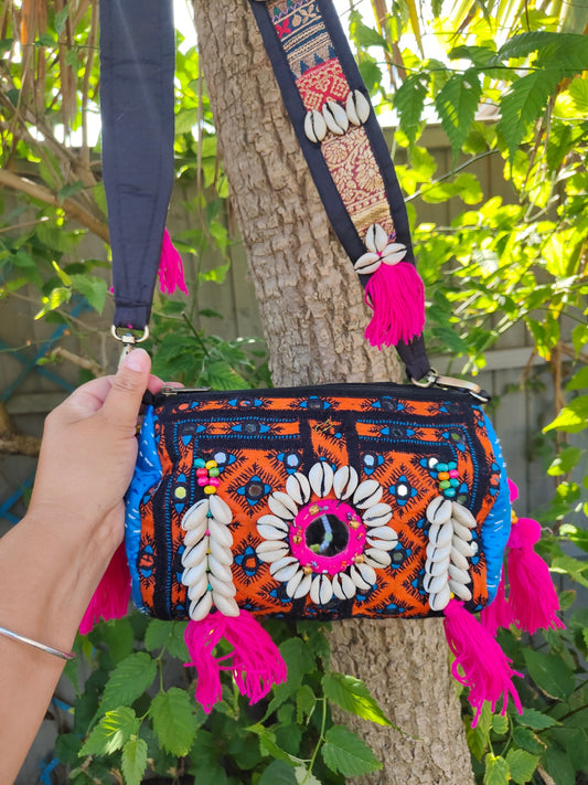 Ibizan Roll Shoulder Bag - Orange