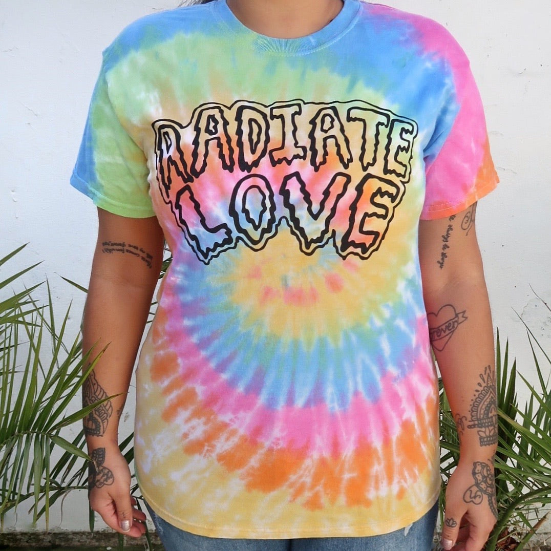 Radiate Love multi tie dye T