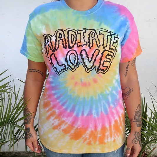 Radiate Love multi tie dye T