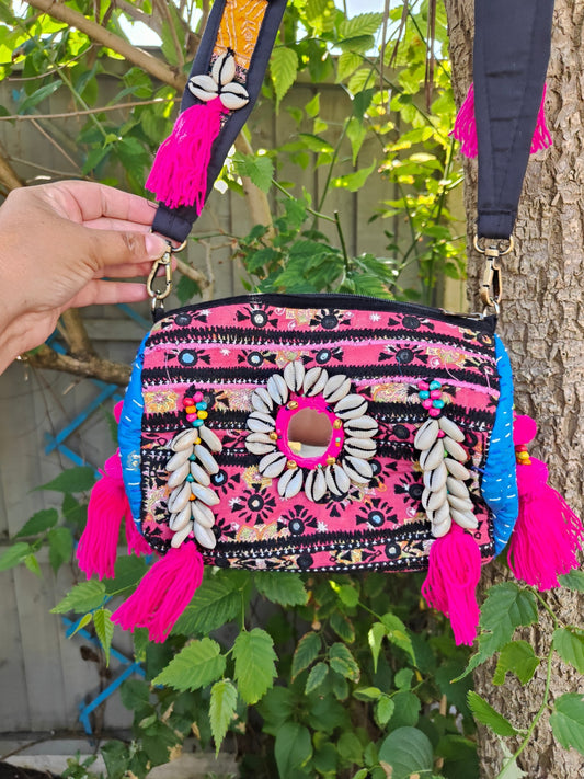 Ibizan Roll Shoulder Bag - Pink