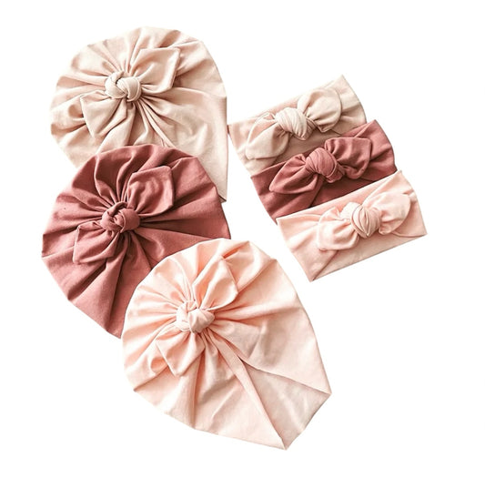6-18m Cream Bow Turban Hat