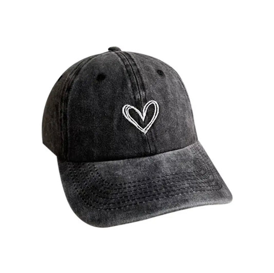 Love Heart Cap Black
