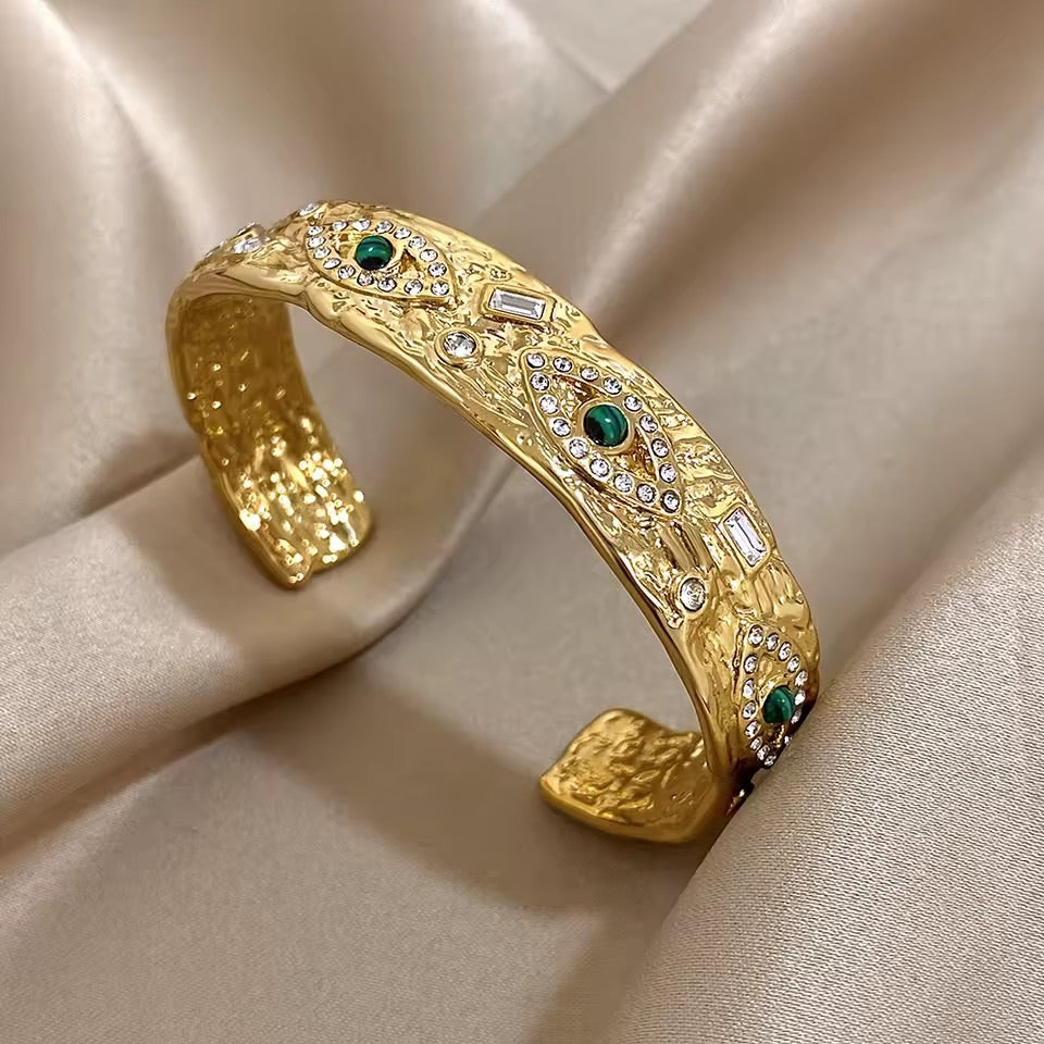 Emerald Guardian Gold Cuff