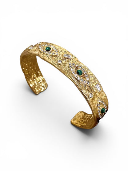 Emerald Guardian Gold Cuff