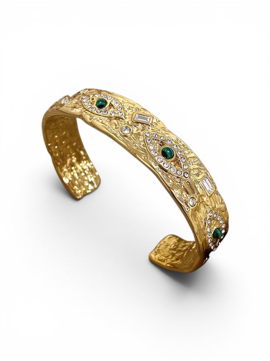 Emerald Guardian Gold Cuff