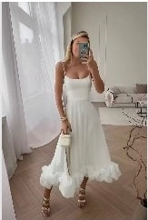 White Hen Do Ruffle Dress Size Small