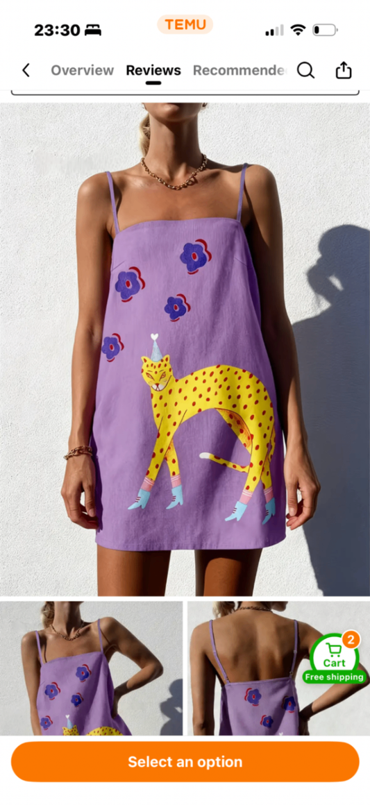 Lilac Leopard Party Dress 