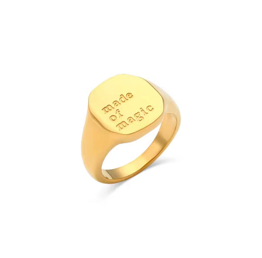 Made Of Magic Gold Signet Ring Size 9