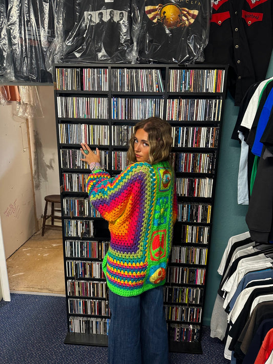 Rainbow Crochet Cardigan🌈