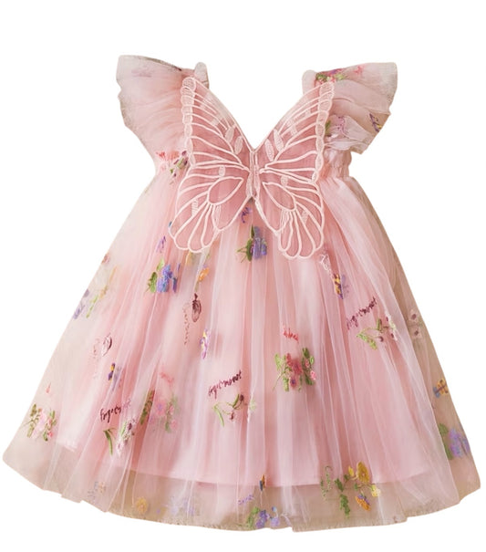 9/12m Peach Winged Dress
