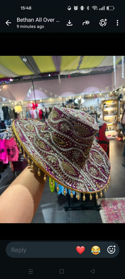 Dolly cowboy hat - sari fabric 