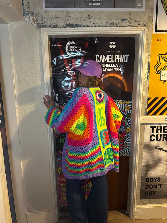 Neon Crochet Cardigan 