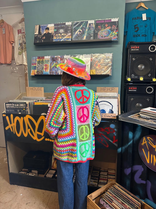 PEACE crochet Cardigan 