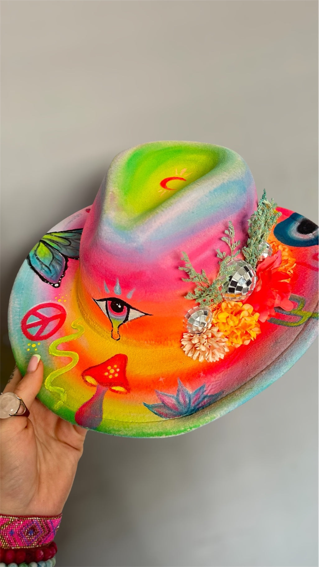 Hand Painted Fedora Hat🧚🏽‍♀️