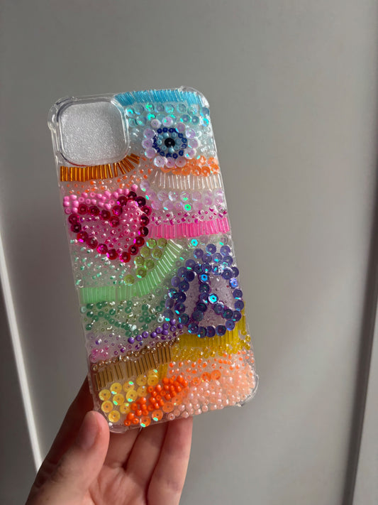 Beaded funky phone case iPhone 14/15 plus