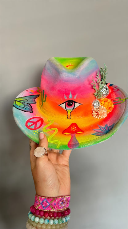 Hand Painted Fedora Hat🧚🏽‍♀️