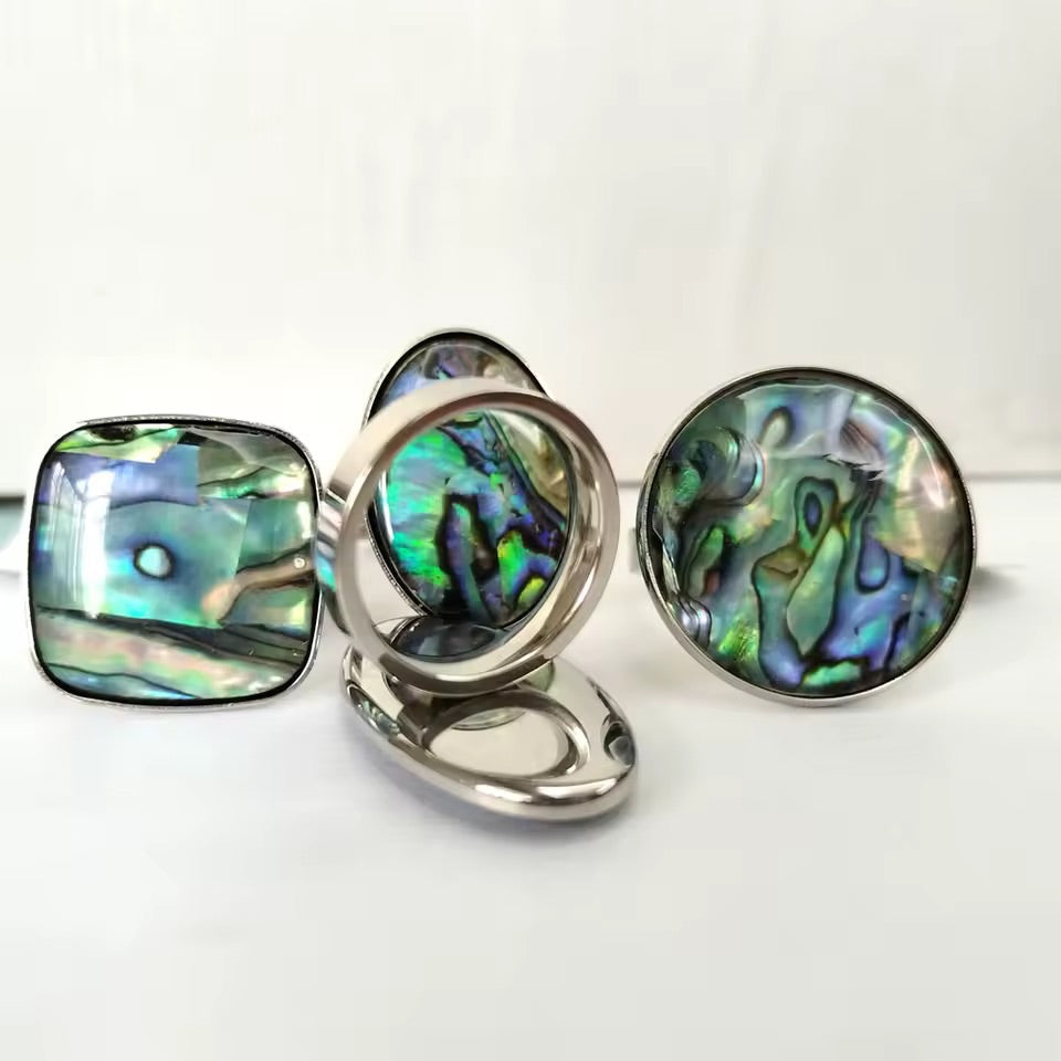 Chunky Silver Abalone Shell Ting Mixed Sizes
