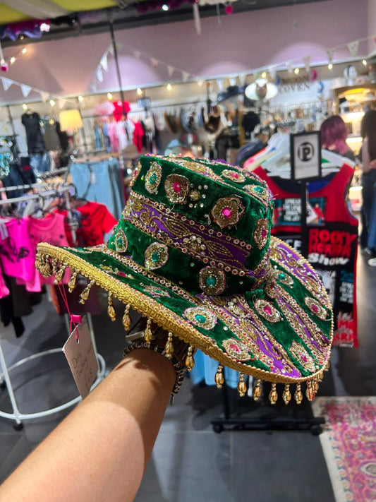 Dolly cowboy hat - green pink
