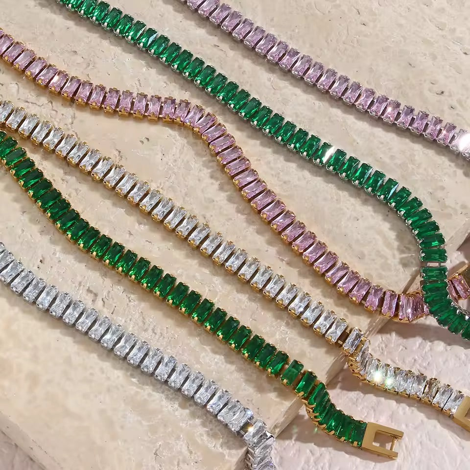 Aurora Tennis Necklace Gold 