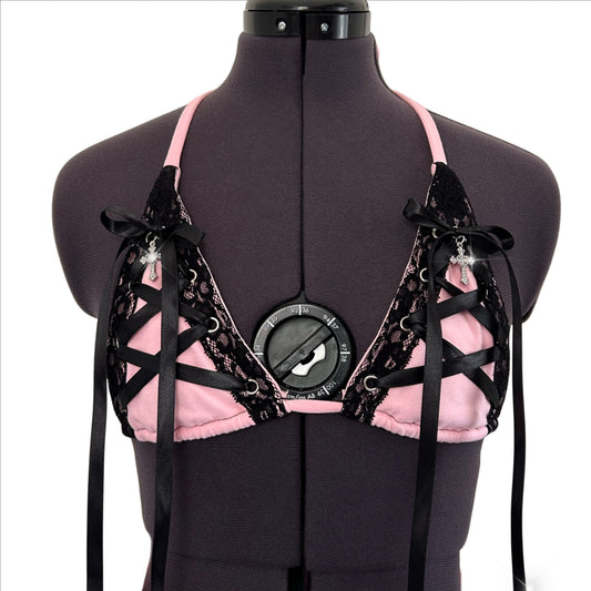 PINK & BLACK PURITY KINI TOP - XS