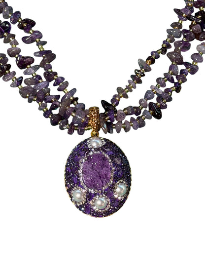 Amethyst Gem Stone Necklace
