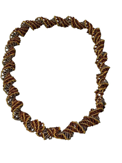 Amber Twist Bead Necklace Vintage 