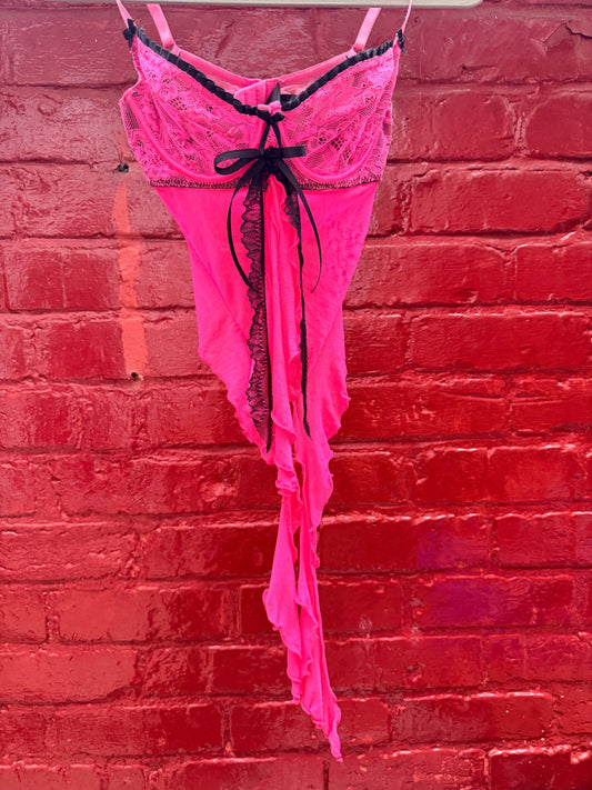 Pink & Black Upcycled top