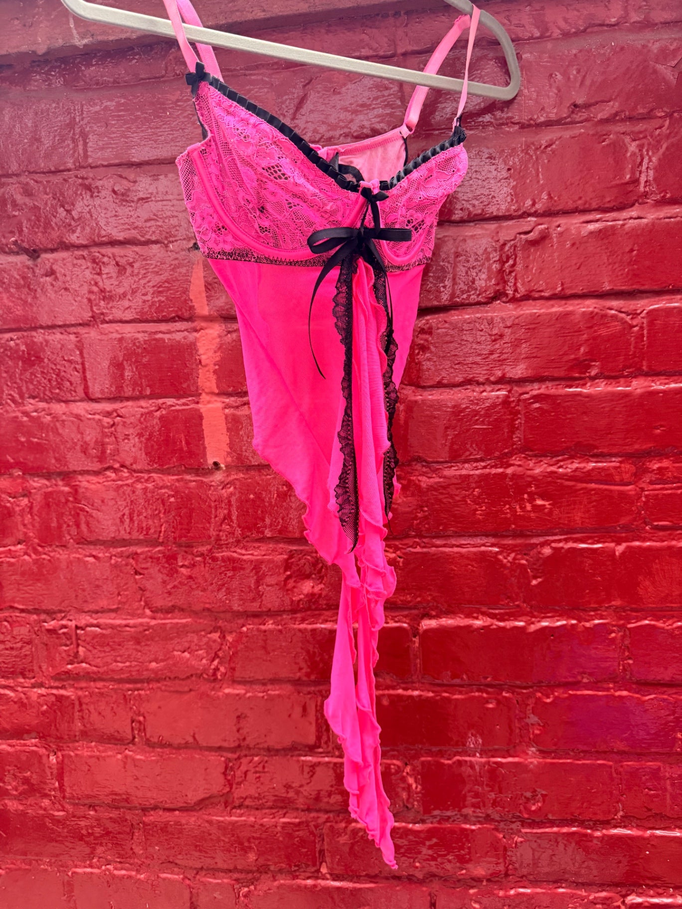 Pink & Black Upcycled top
