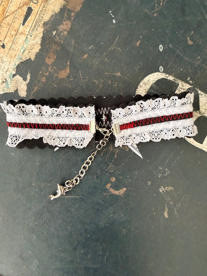 Clock & Lace Upcycled necklace