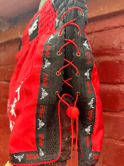 Red Upcycled Boxing Shorts