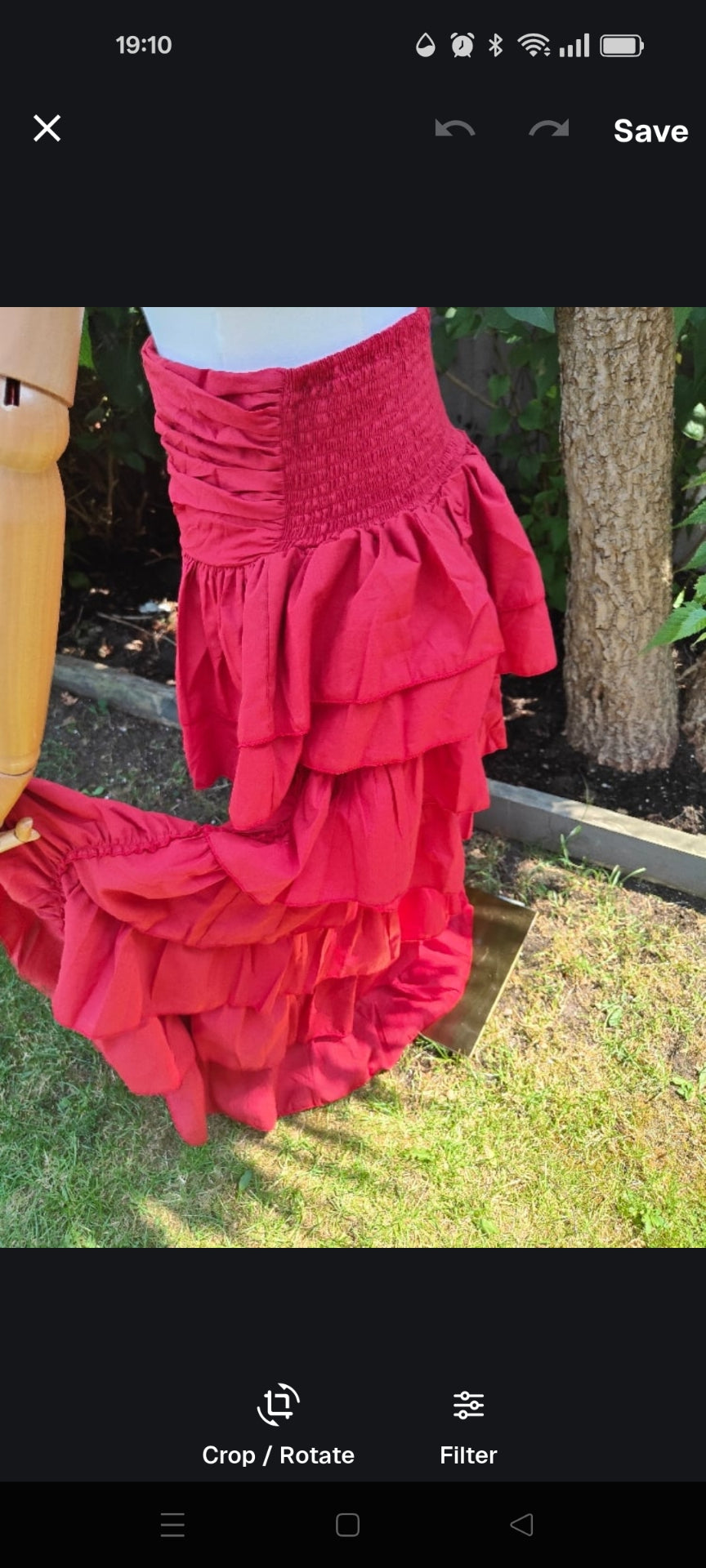 Es Cana organic cotton hi low skirt - Red