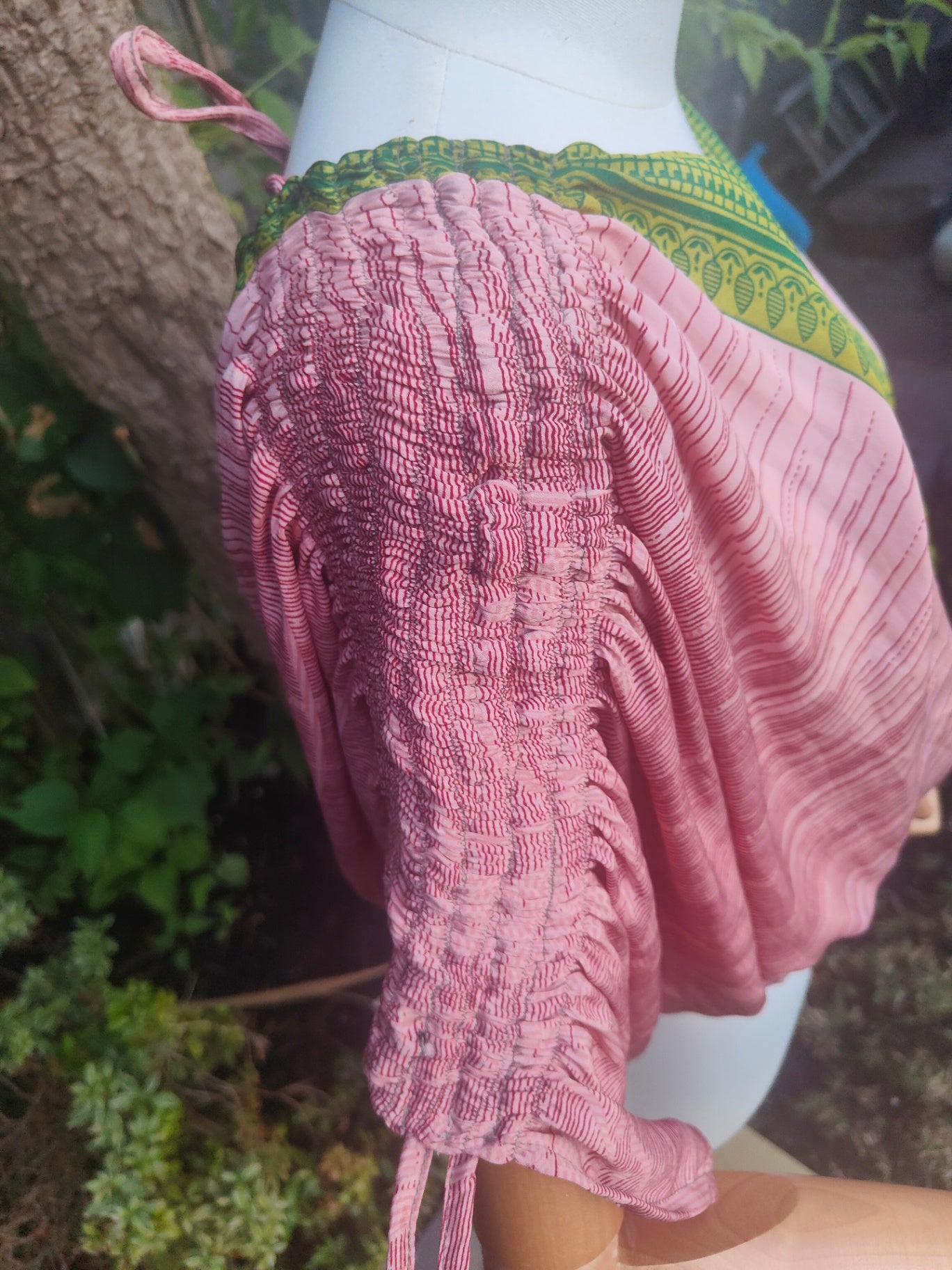 Es Cana Grecian top - Salmon / green