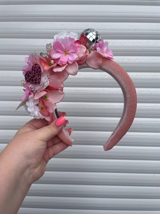 Blush Pink Disco & Butterfly Statement Headband