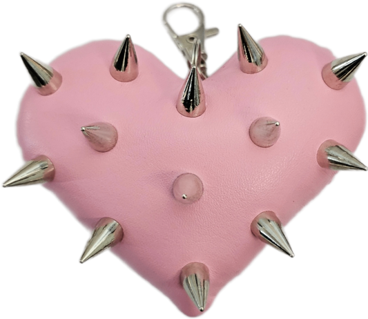 CC SPIKED HEART KEYRING (pink)