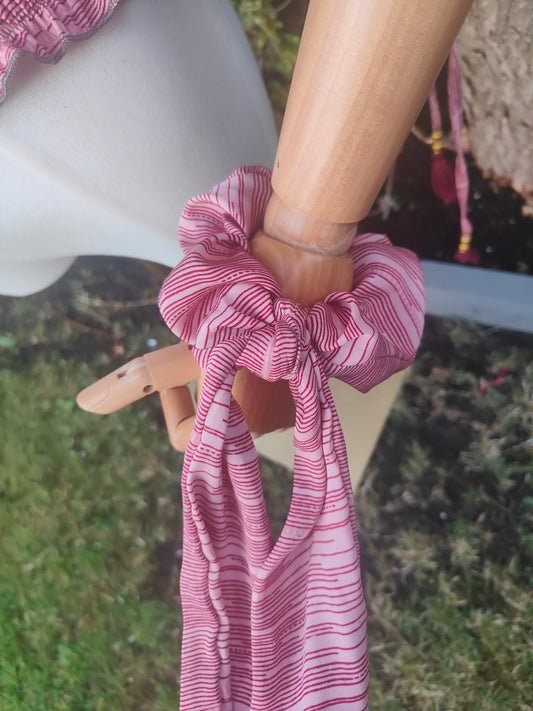 Es Cana Boho scrunchies to match top - salmon green