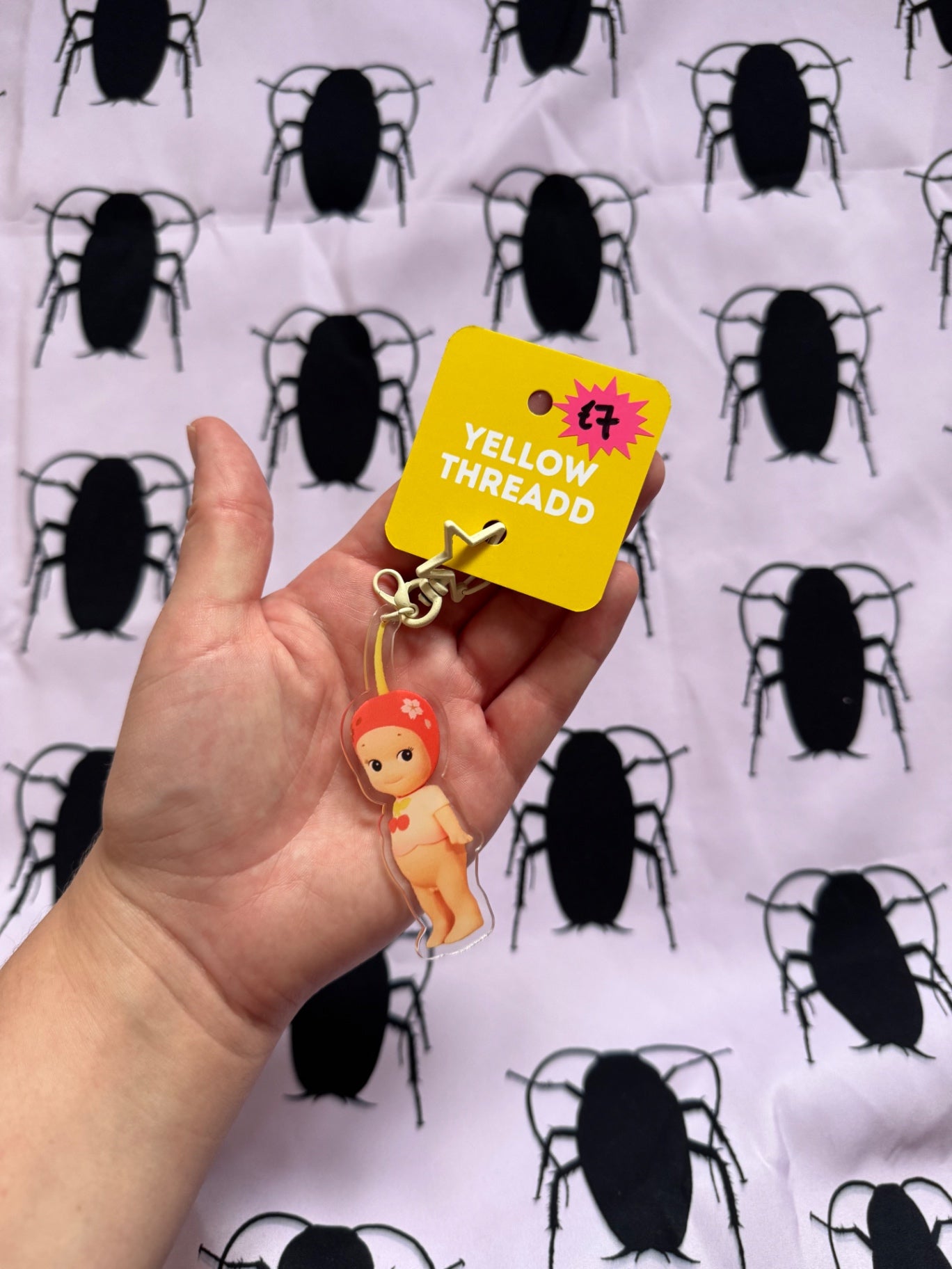 Cherry acrylic keyring