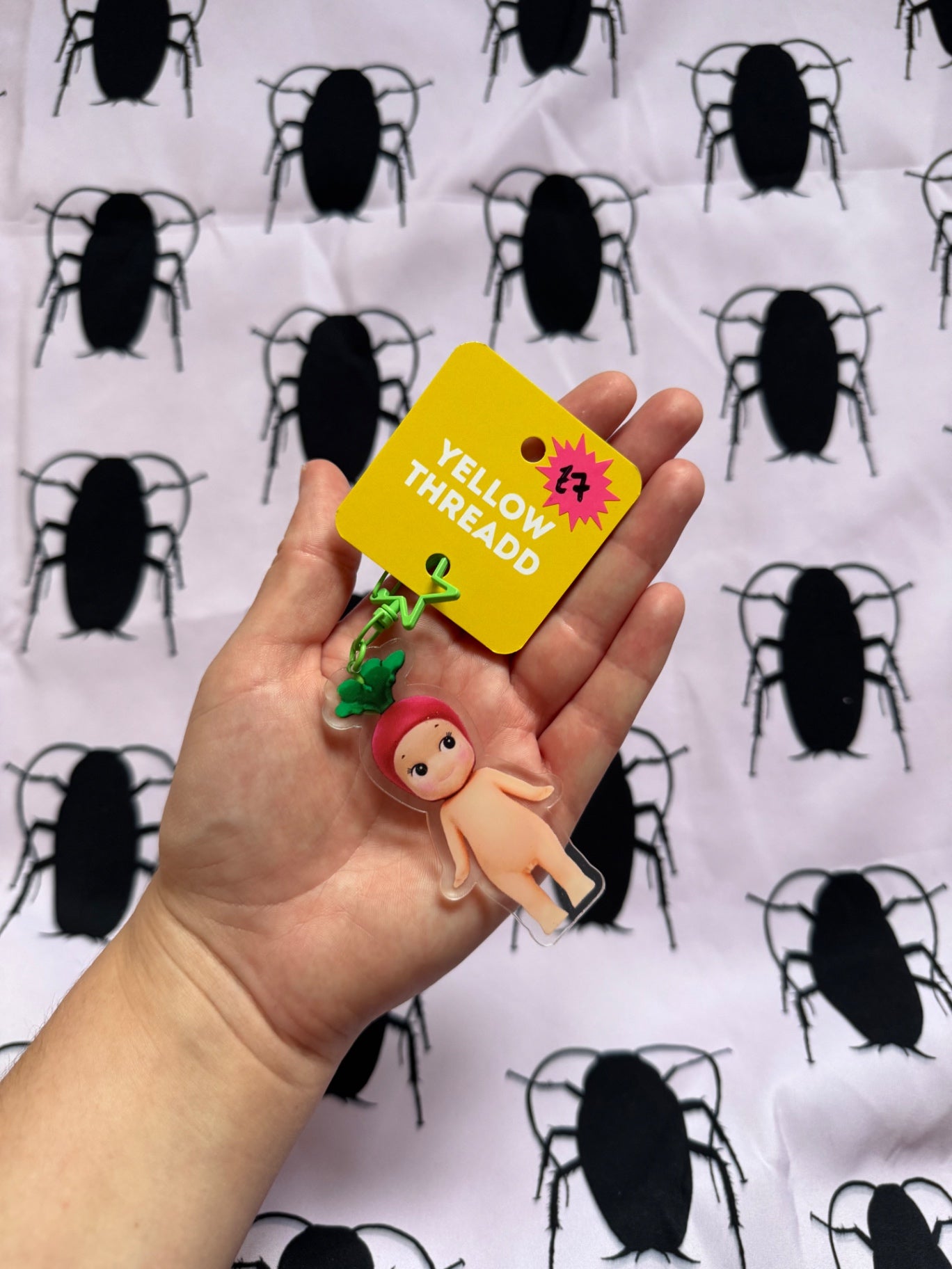 Radish acrylic keyring