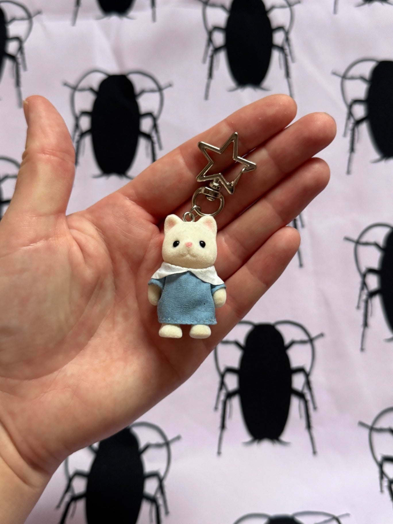 White Cat Keychain